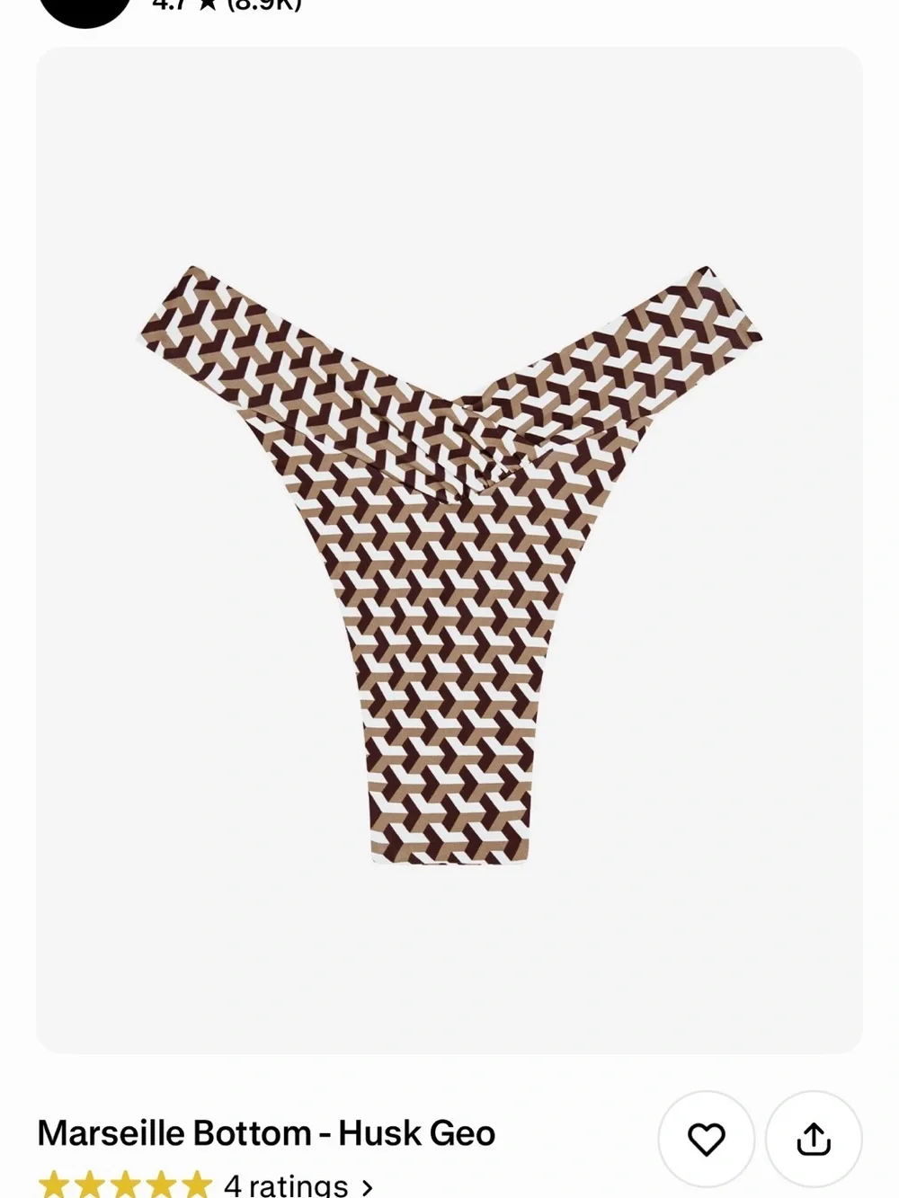 Monday Swimwear Husk Geo Bikini Bottom